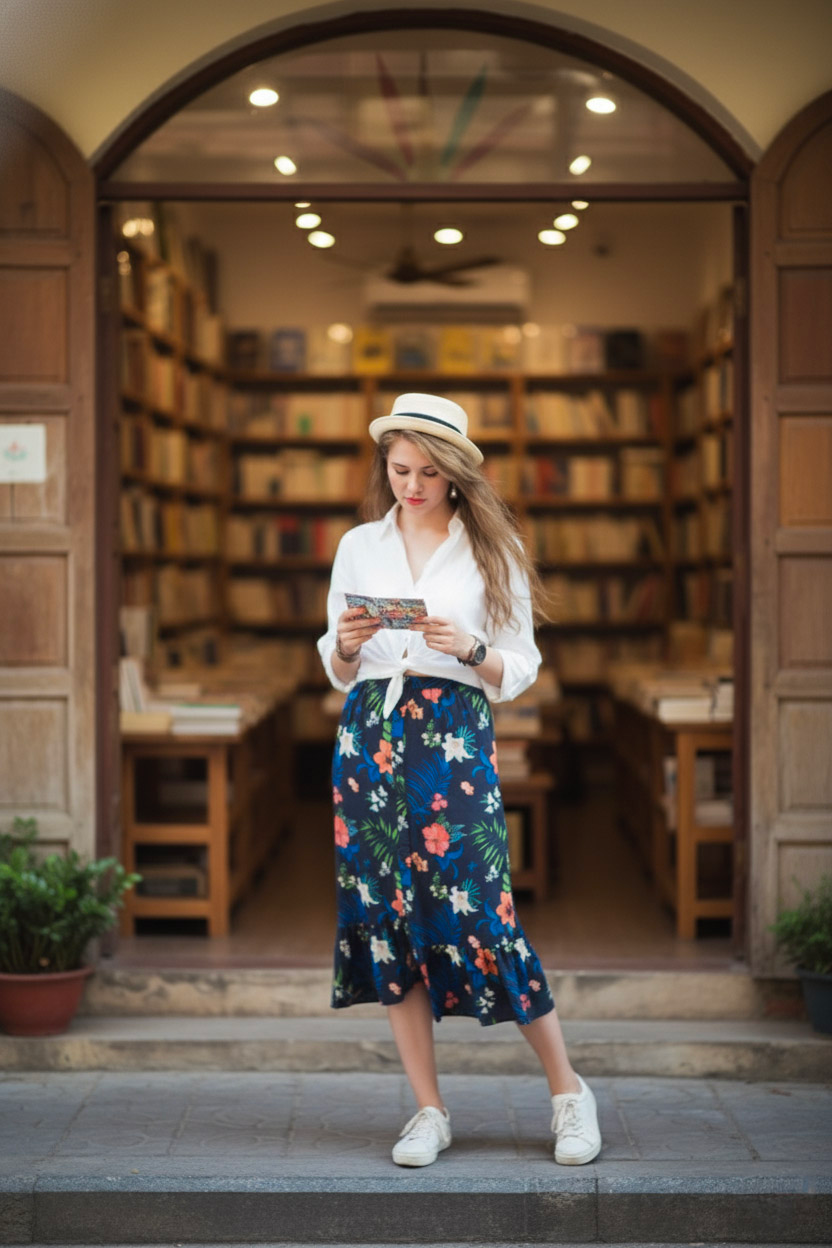 Áo sơ mi nữ tay dài linen trắng thời trang Hity