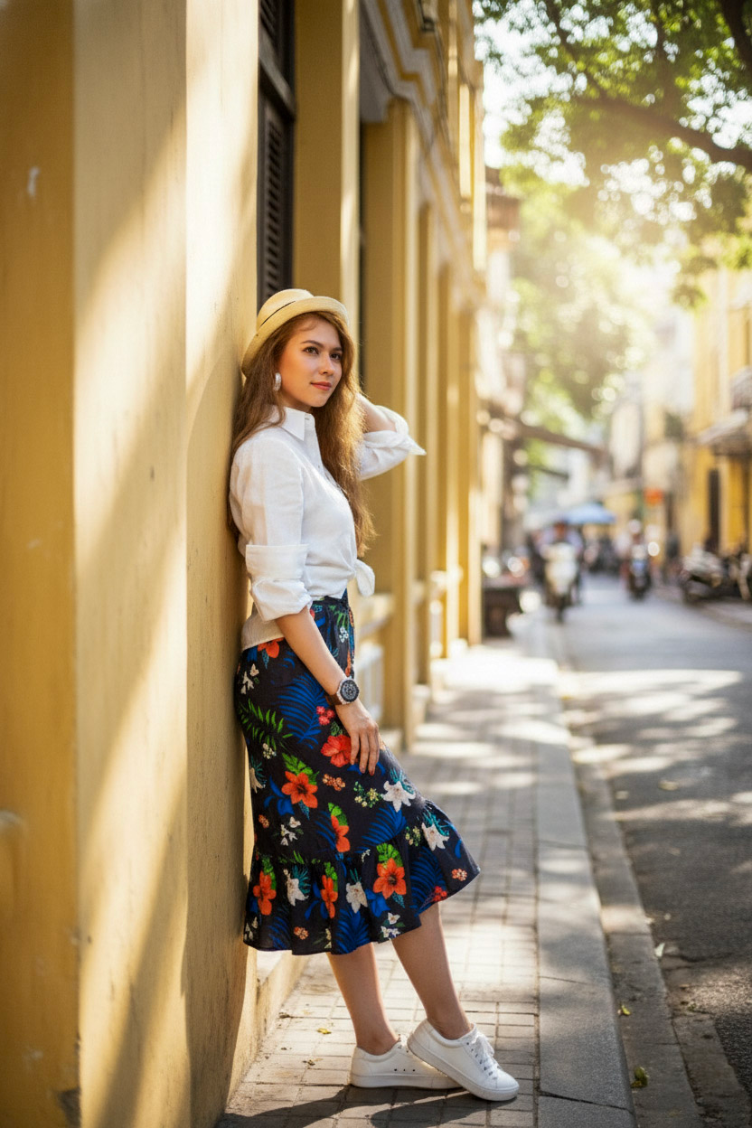 Áo sơ mi nữ tay dài linen trắng thời trang Hity