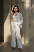 Áo sơ mi nữ tay dài linen trắng thời trang Hity