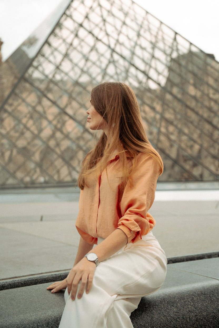 Áo sơ mi oversize lụa thời trang Hity