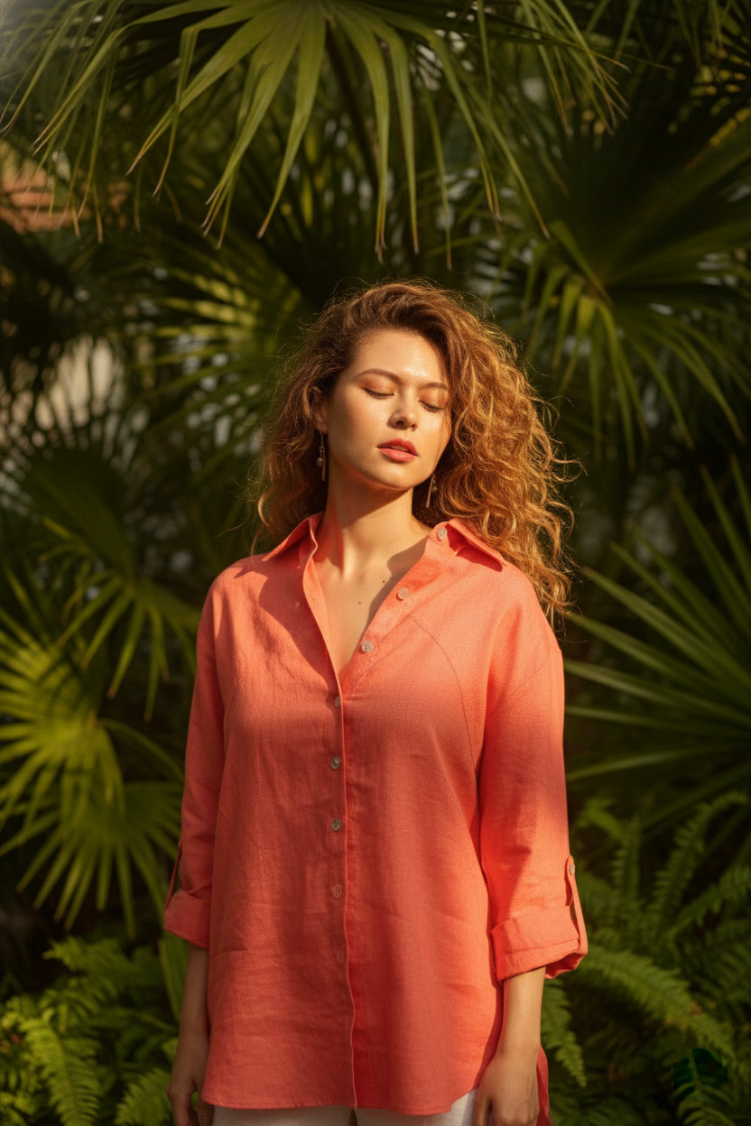 Áo sơ mi tay dài form rộng oversize linen thời trang Hity