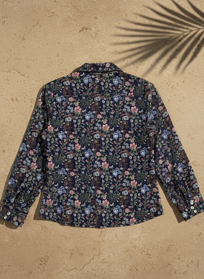 Áo sơ mi tay dài chiffon hoa thời trang Hity