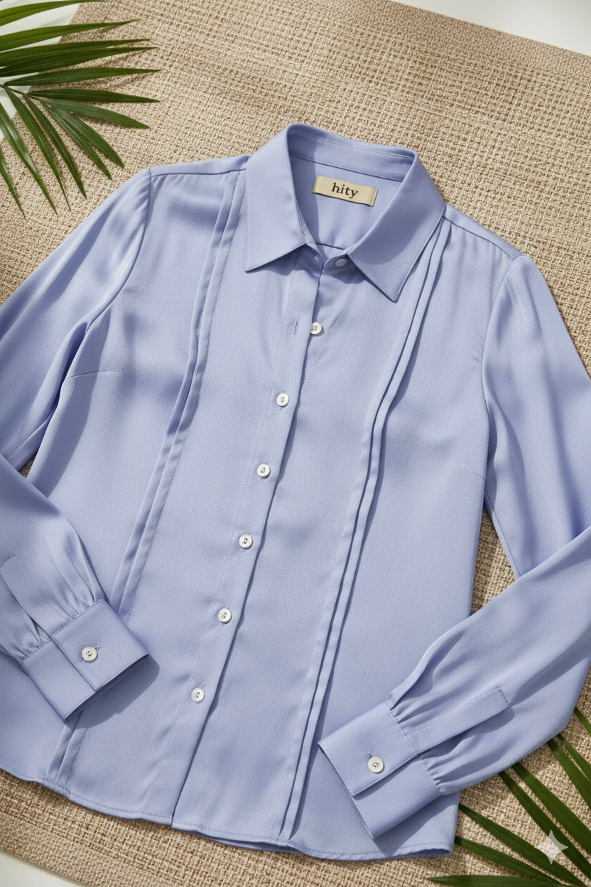 Áo sơ mi tay dài xanh nhạt thời trang Hity
