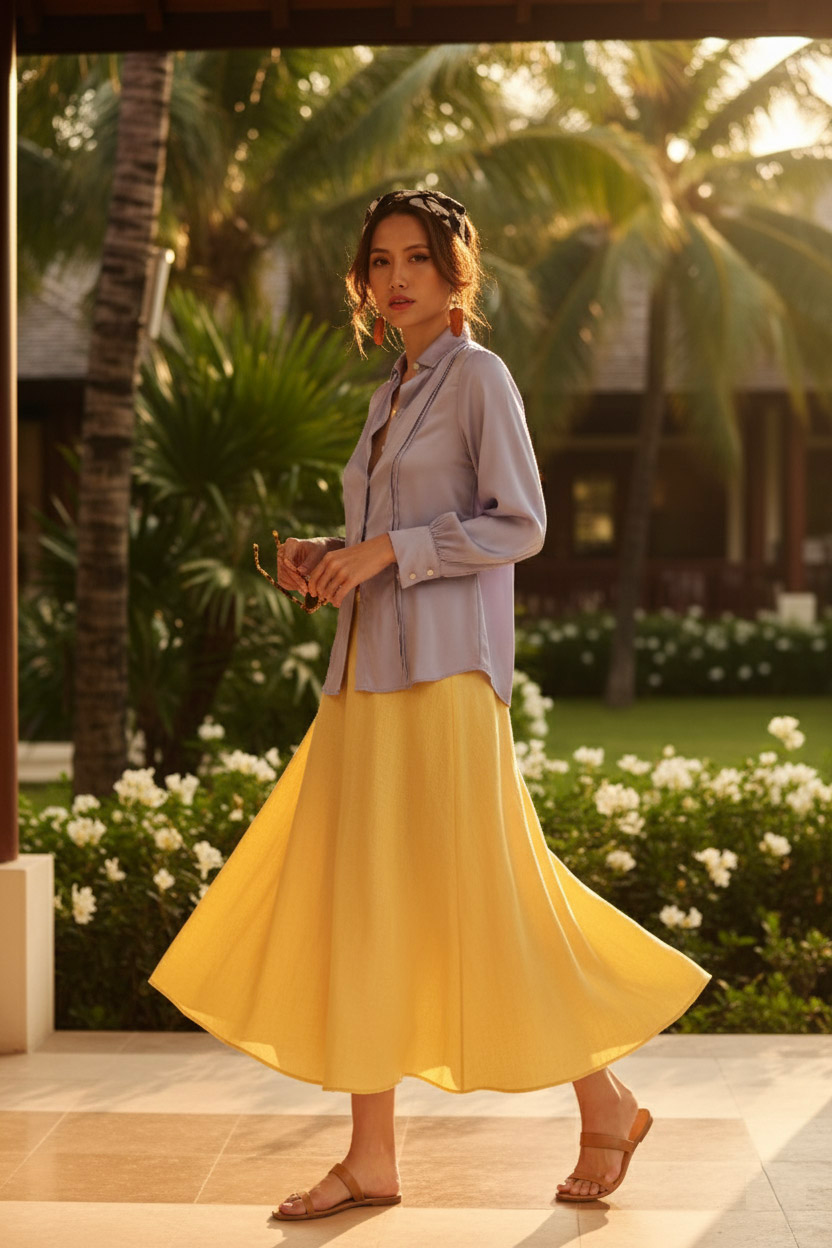 Áo sơ mi tay dài xanh nhạt thời trang Hity