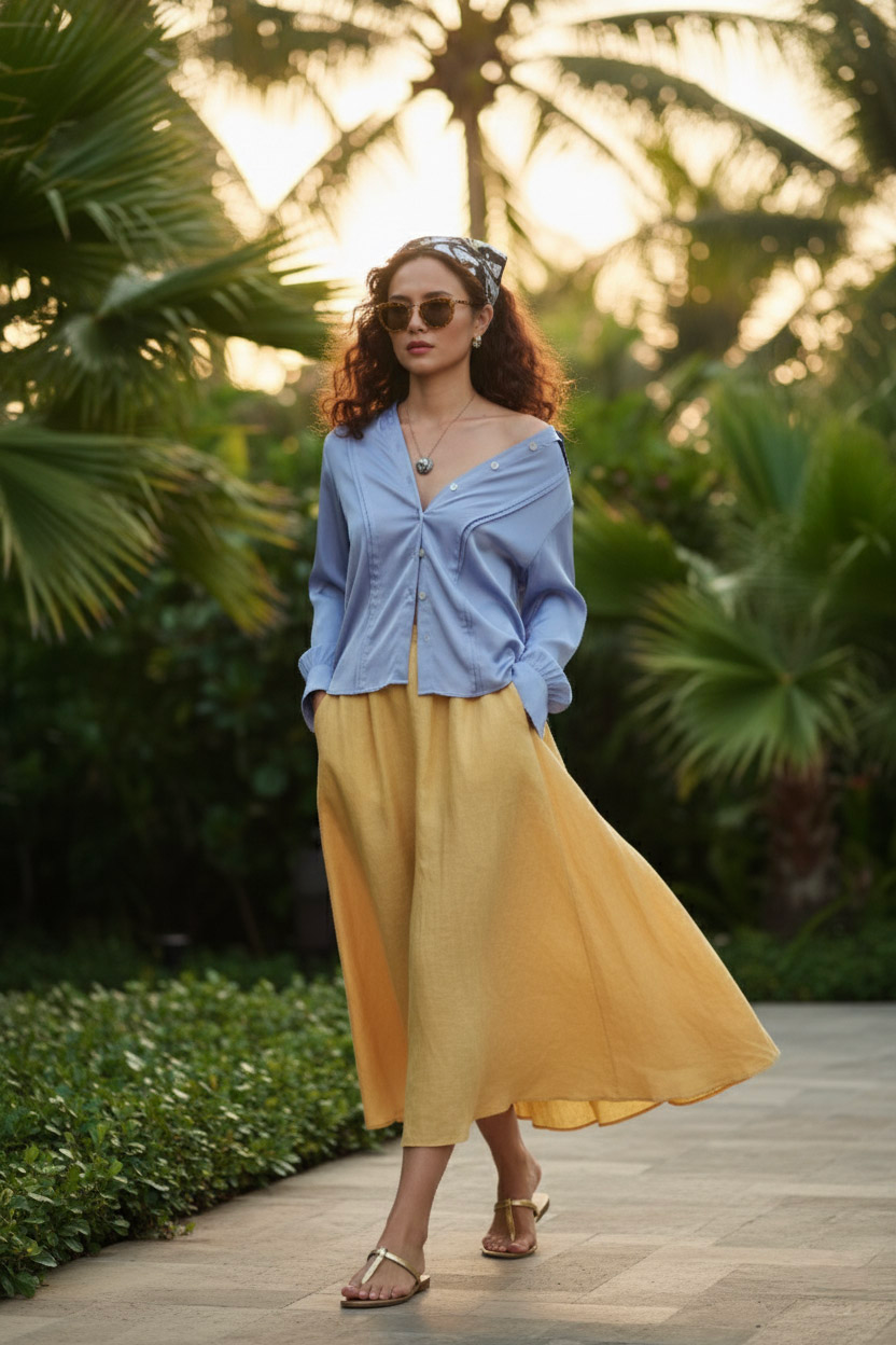 Áo sơ mi tay dài xanh nhạt thời trang Hity