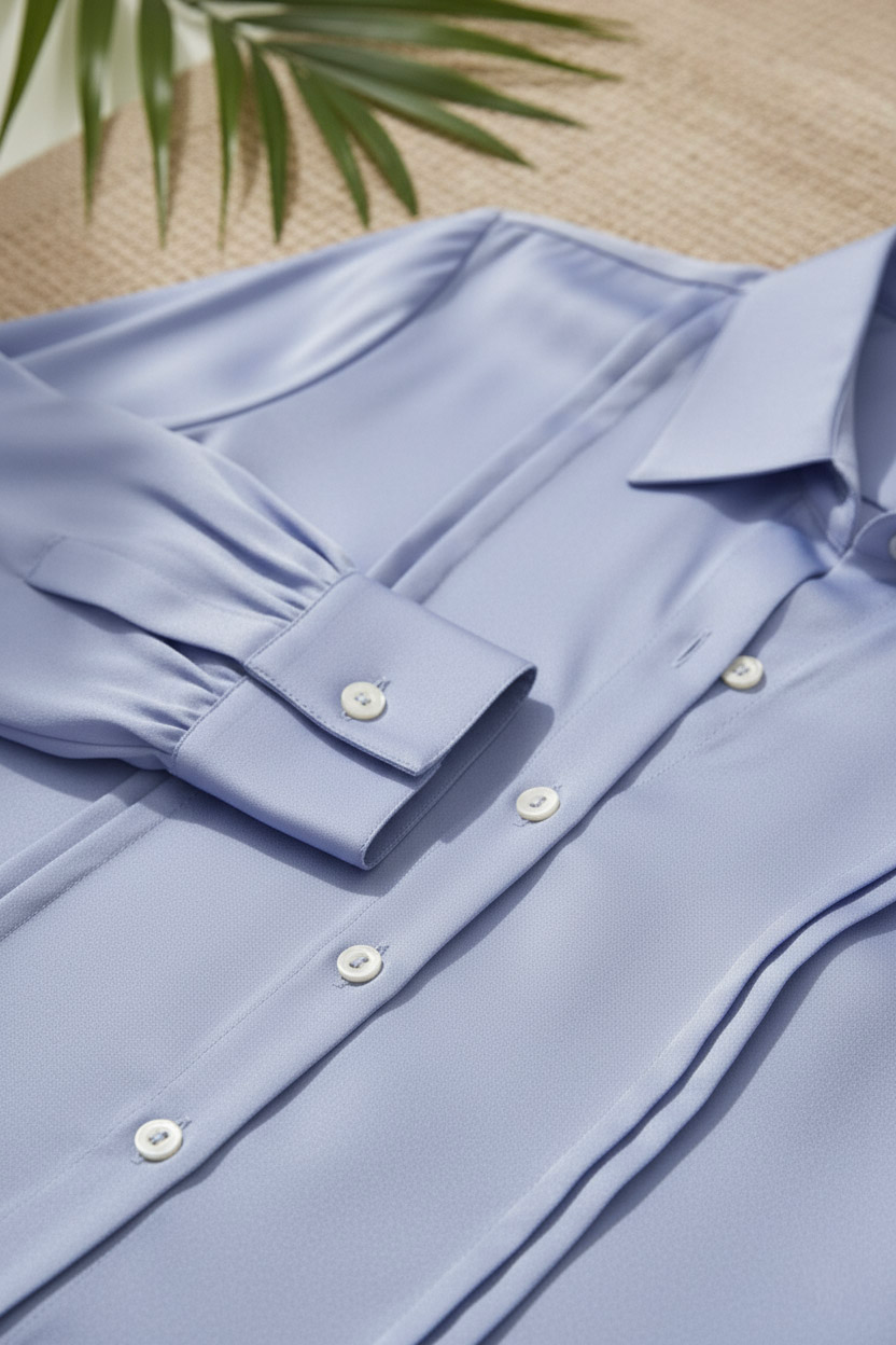 Áo sơ mi tay dài xanh nhạt thời trang Hity