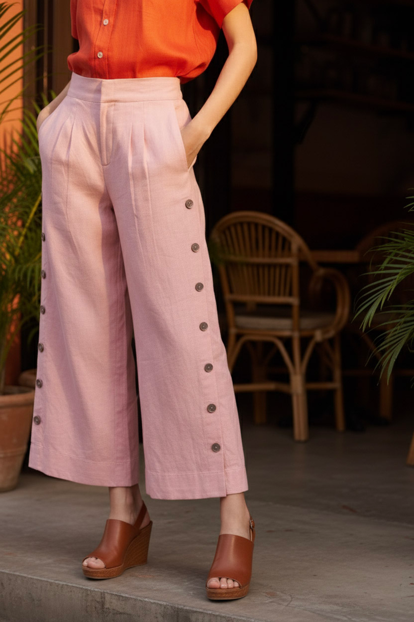 Áo sơ mi tay ngắn linen cam thời trang Hity