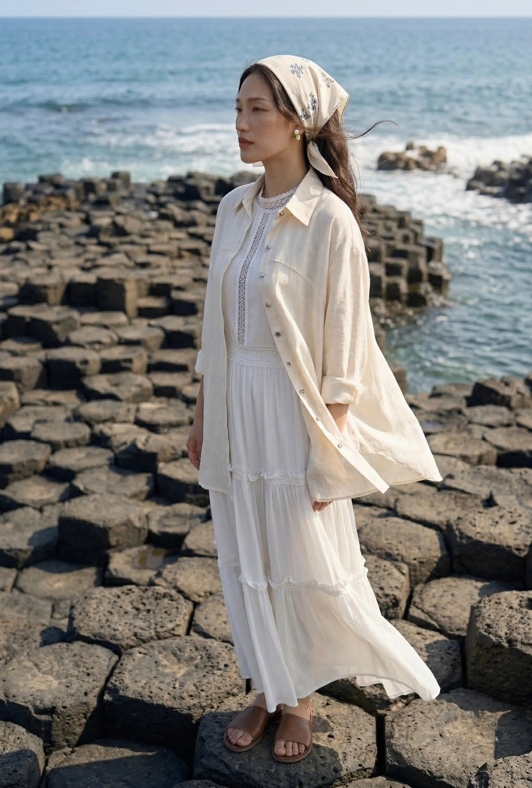 Áo sơ mi dáng rộng oversize linen thời trang Hity