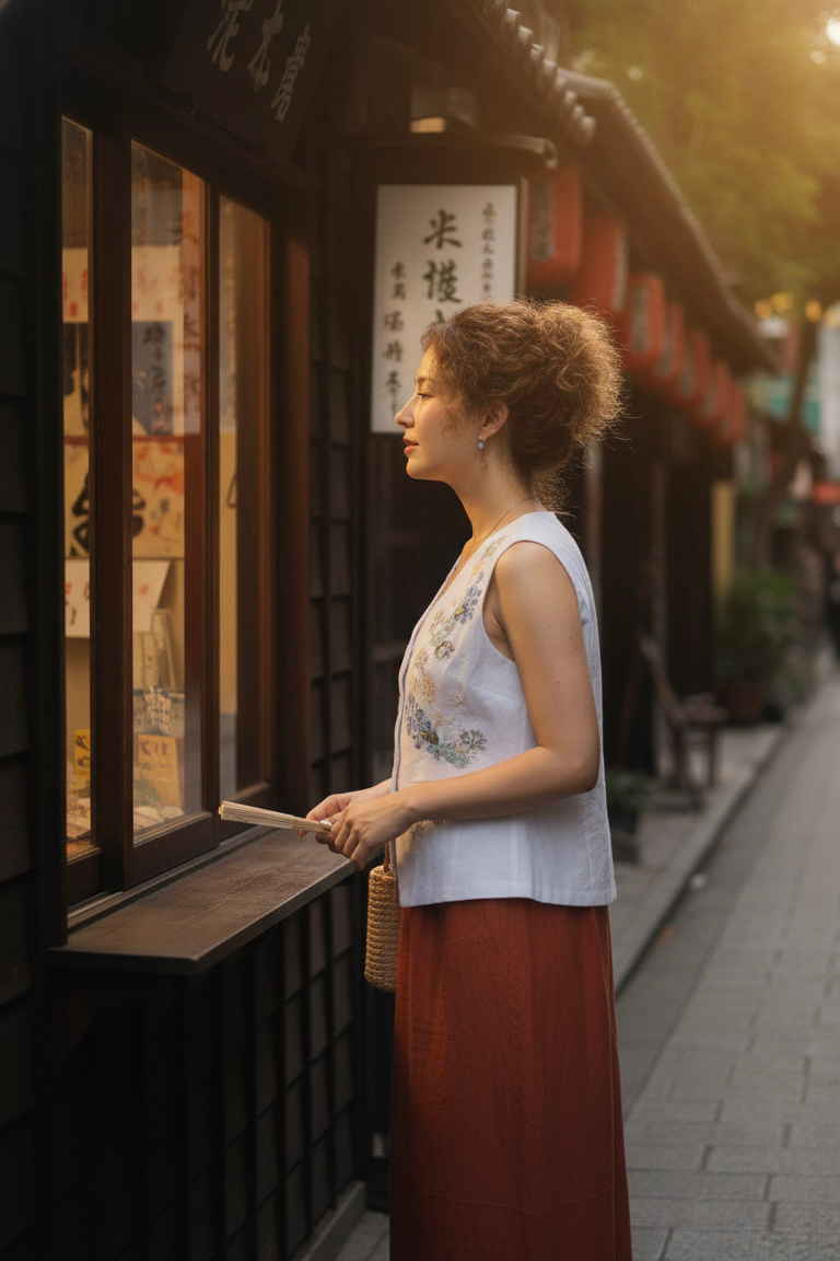 Áo vest linen thêu tay Mơ thời trang Hity