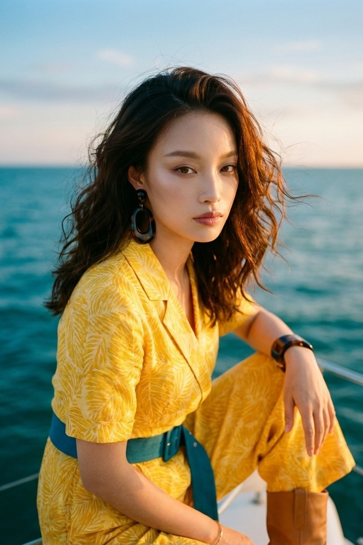 Đồ bay áo liền quần jumpsuit linen lá vàng thời trang Hity