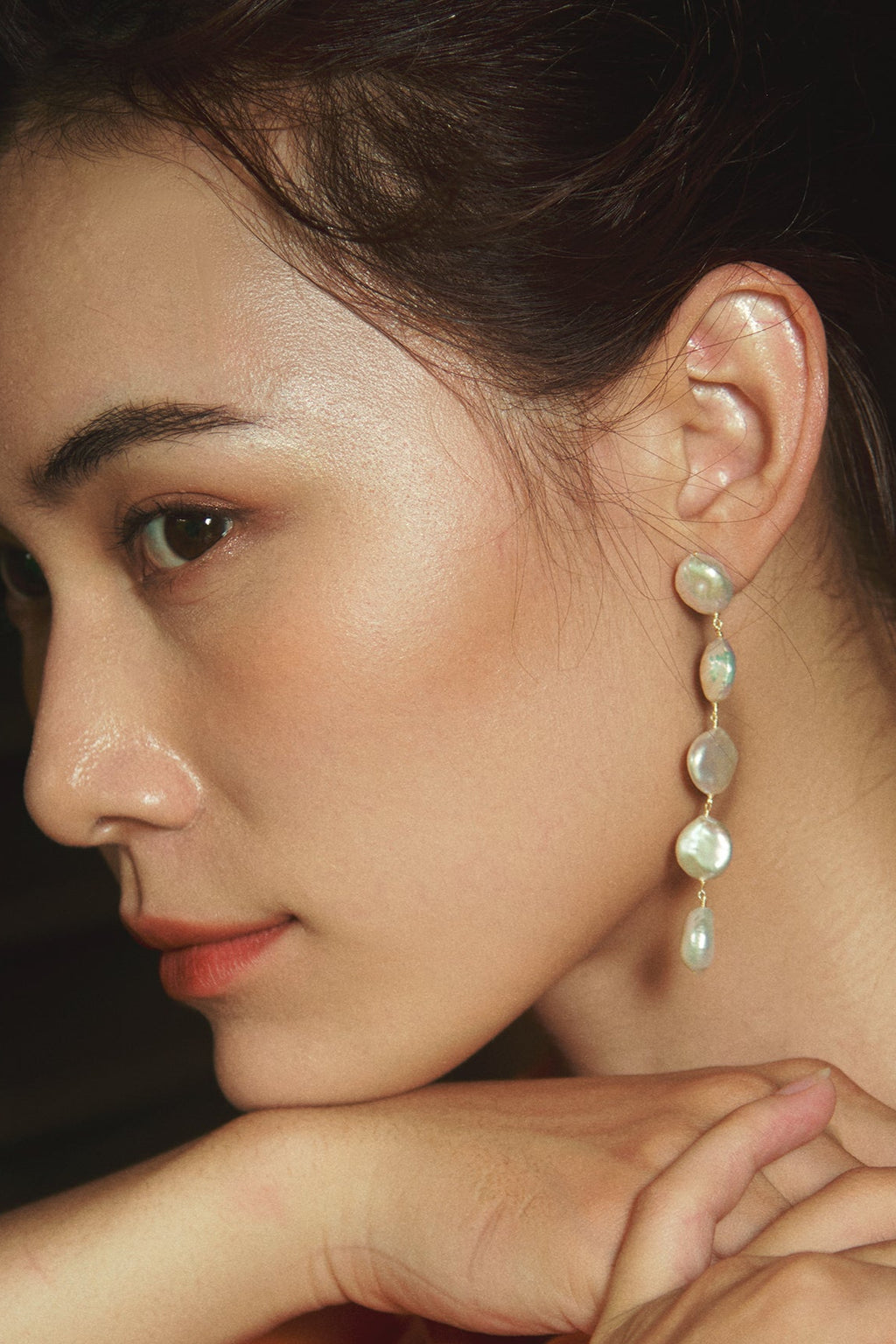 Bông Tai Dáng Suối Ngọc Trai Baroque