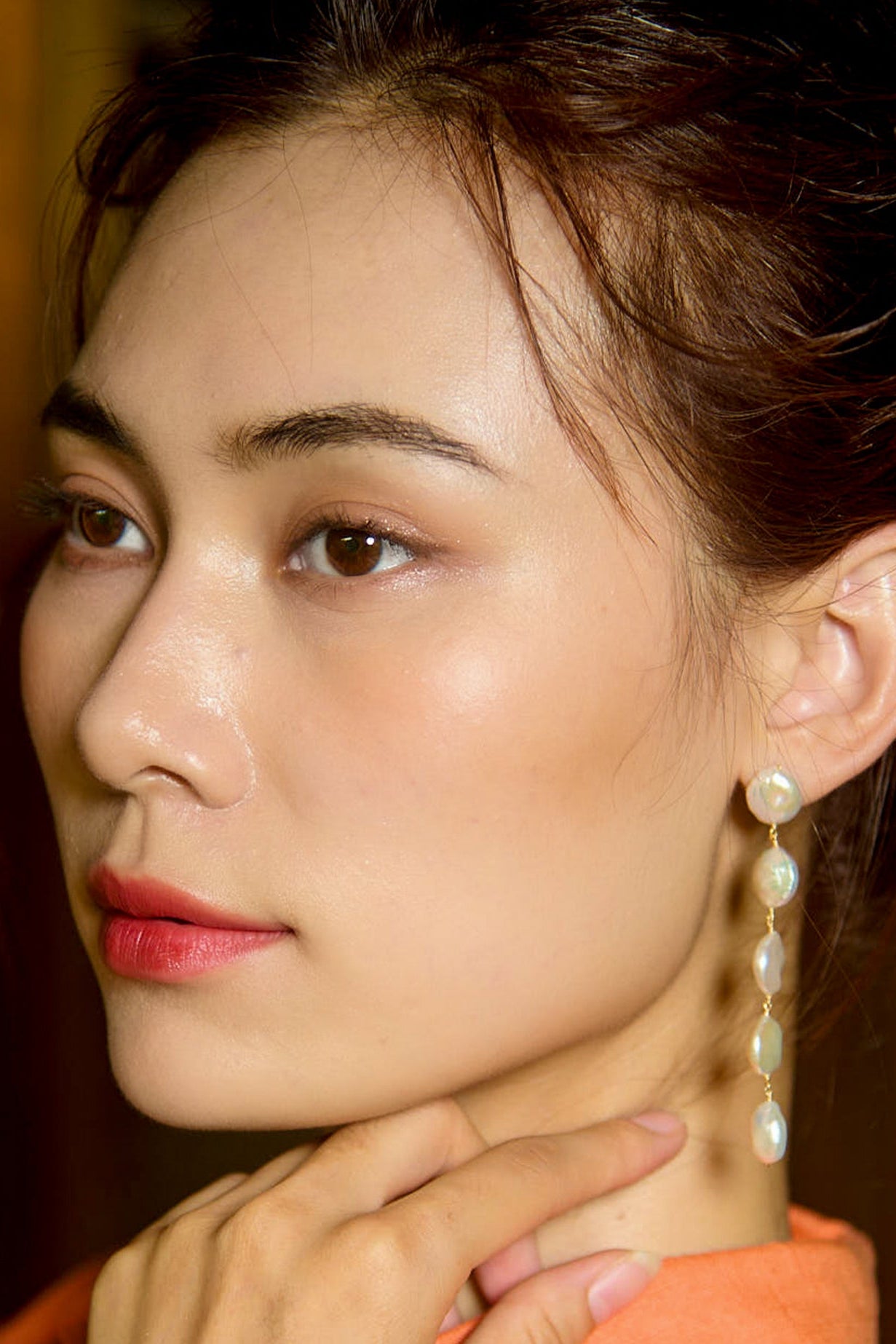 Bông Tai Dáng Suối Ngọc Trai Baroque