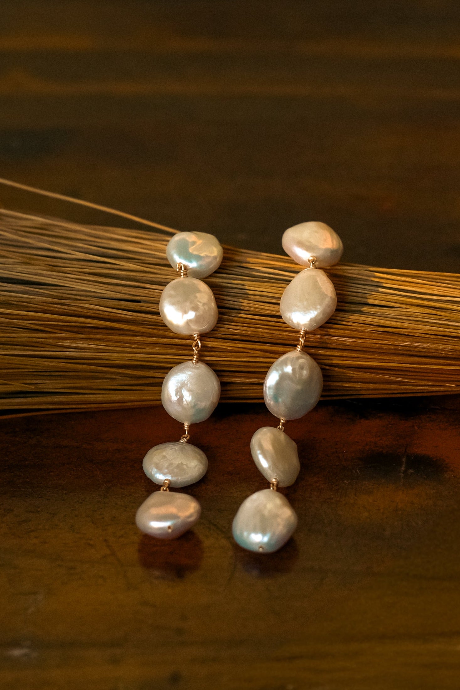 Bông Tai Dáng Suối Ngọc Trai Baroque