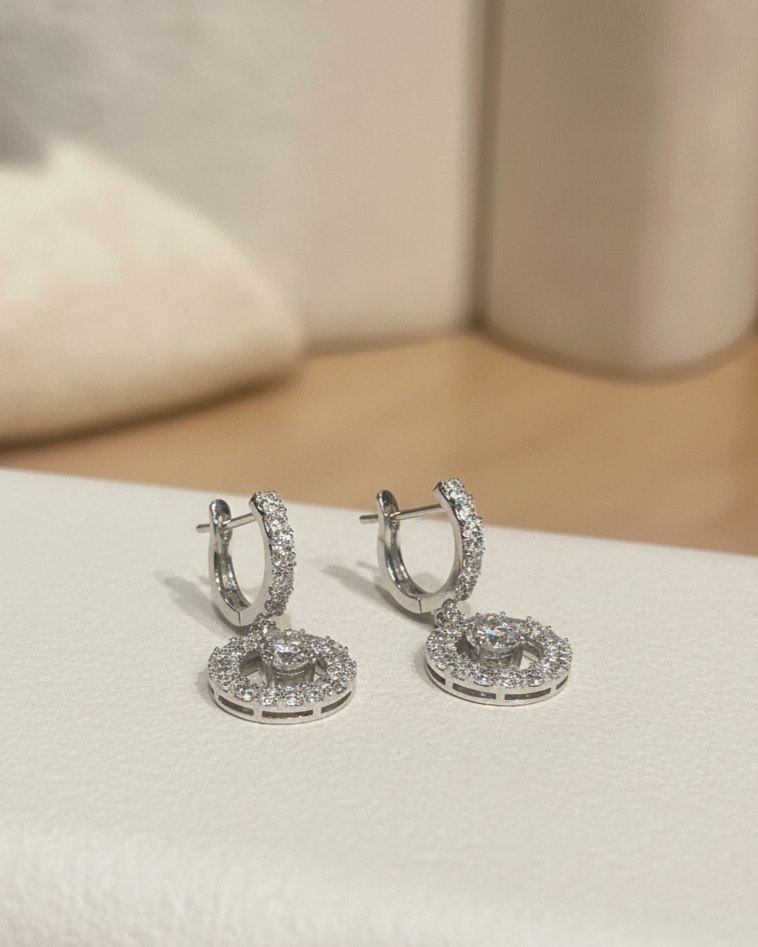 Bông tai bạc đá zirconia thời trang Hity