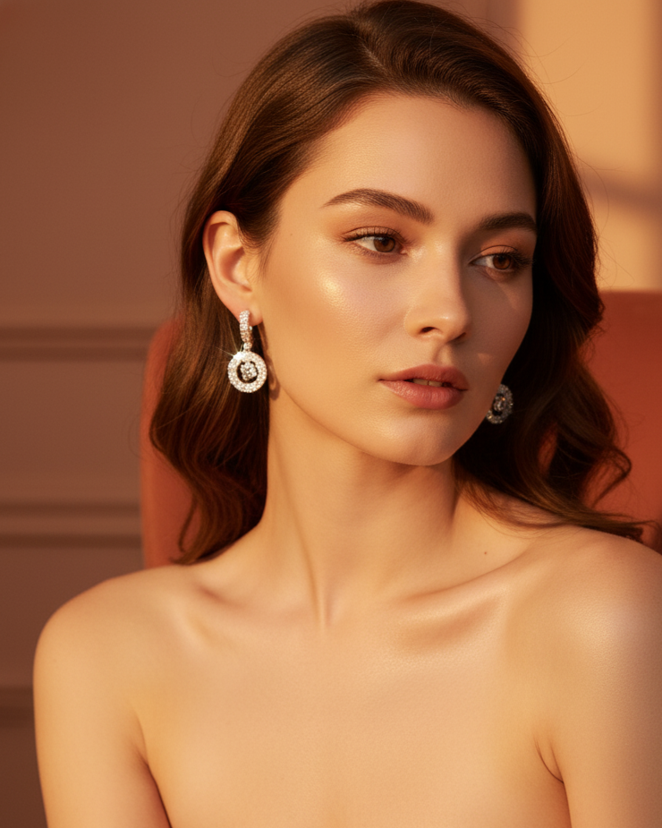 Bông tai bạc đá zirconia thời trang Hity