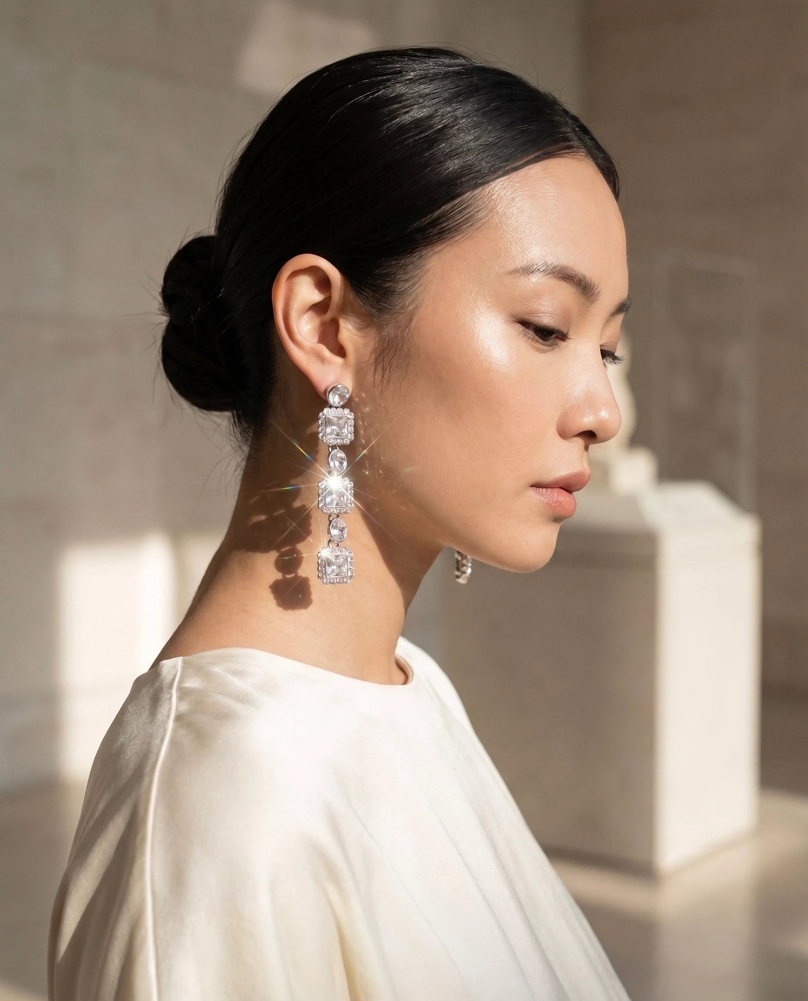 Bông tai statement phong cách baroque đi tiệc thời trang Hity