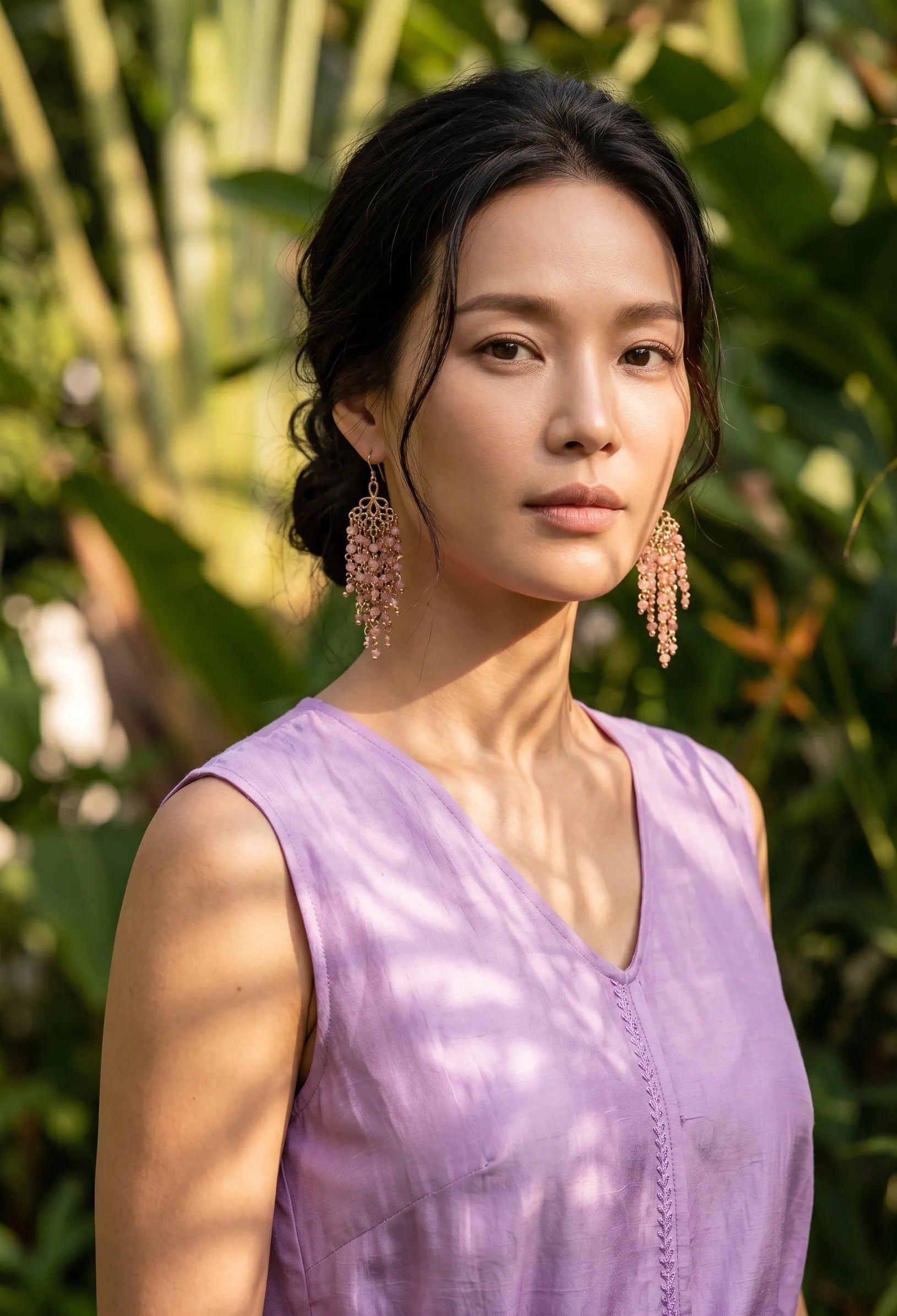 Bông tai dáng đèn chùm tua rua thời trang Hity