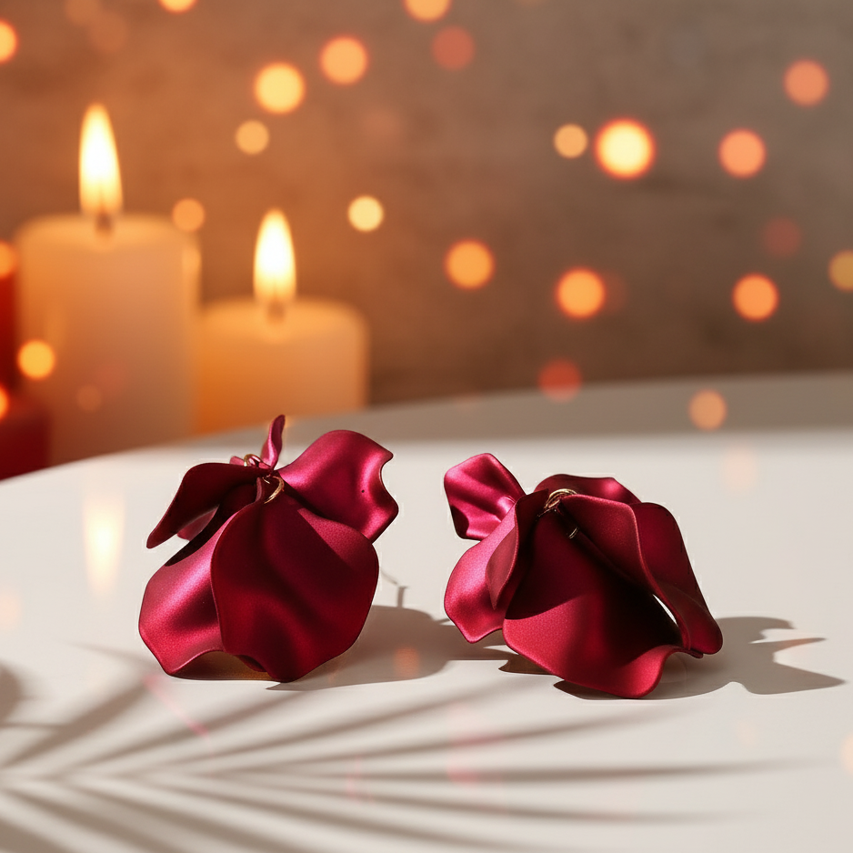 Bông tai hoa đỏ thời trang Hity