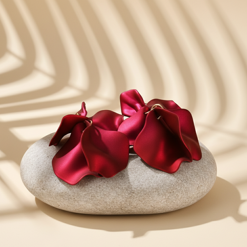 Bông tai hoa đỏ thời trang Hity