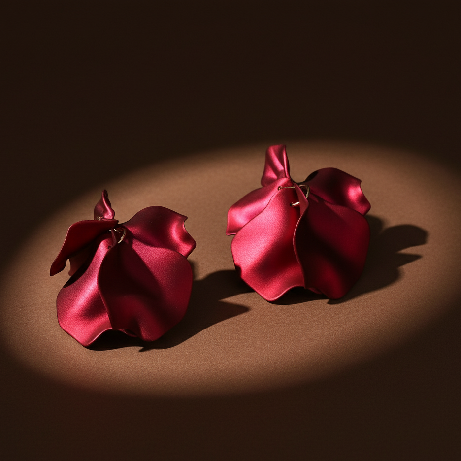 Bông tai hoa đỏ thời trang Hity