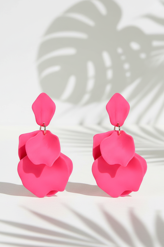 Bông tai hoa nhiệt đới hồng sen thời trang Hity