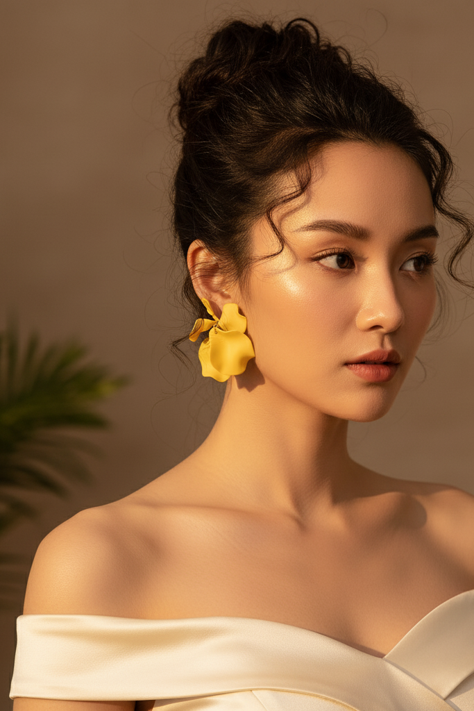 Bông tai trang sức bảng to statement thời trang Hity