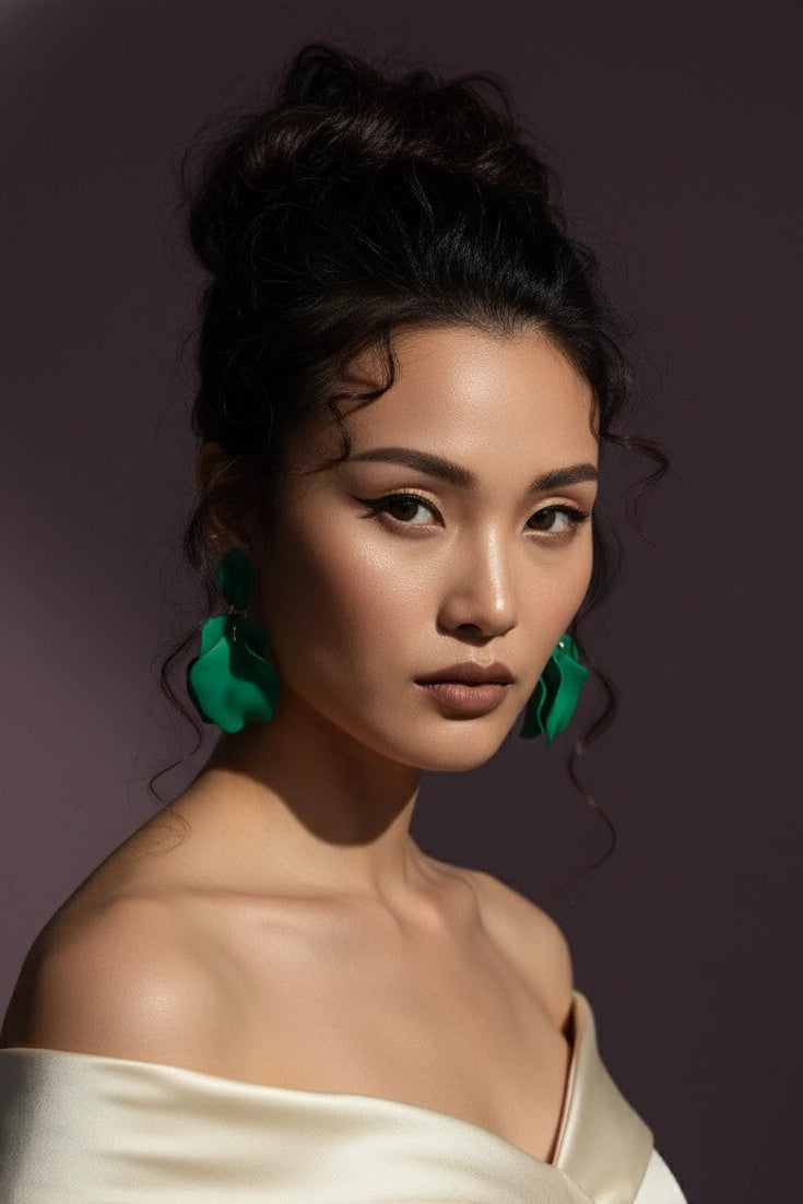 Bông tai lá xanh boho thời trang Hity