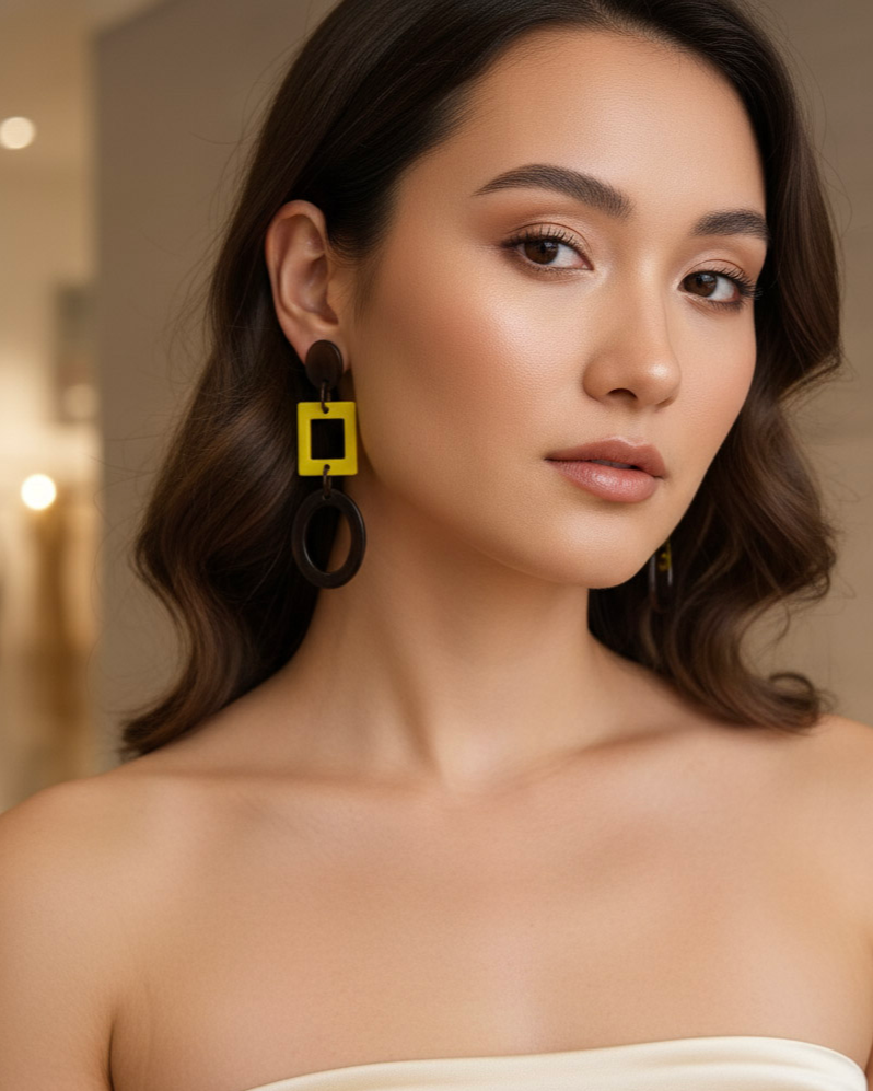 Bông tai sơn mài dáng dài thời trang Hity