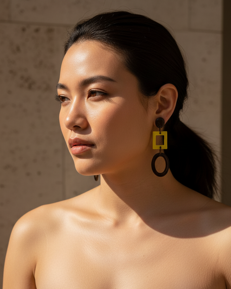 Bông tai sơn mài dáng dài thời trang Hity