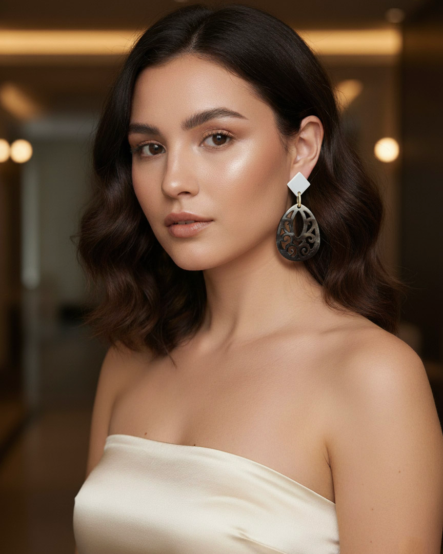 Bông tai sơn mài giọt lệ thời trang Hity