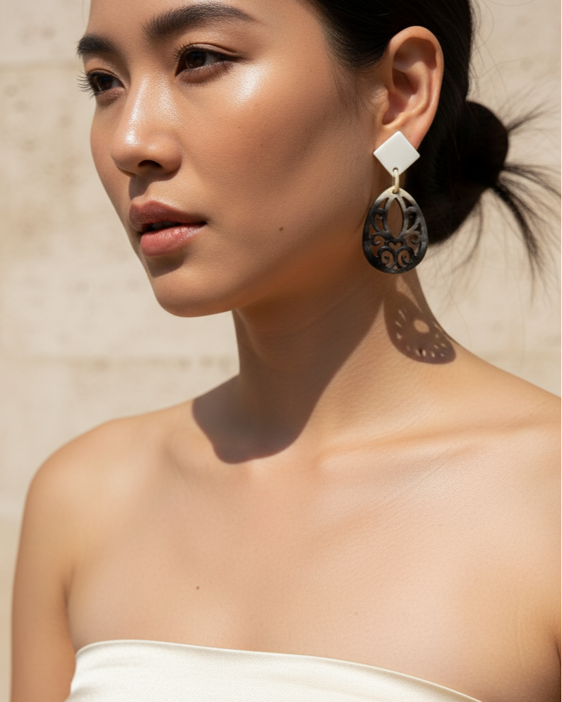 Bông tai sơn mài giọt lệ thời trang Hity