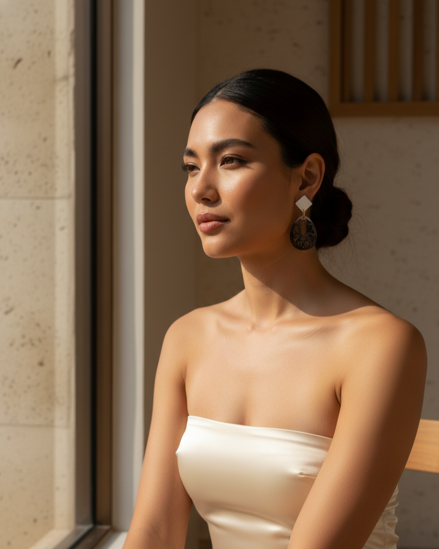 Bông tai sơn mài giọt lệ thời trang Hity