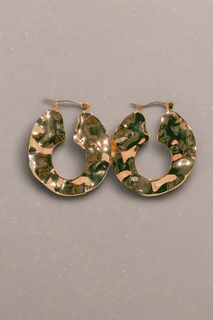 Bông tai tròn gợn sóng thời trang Hity