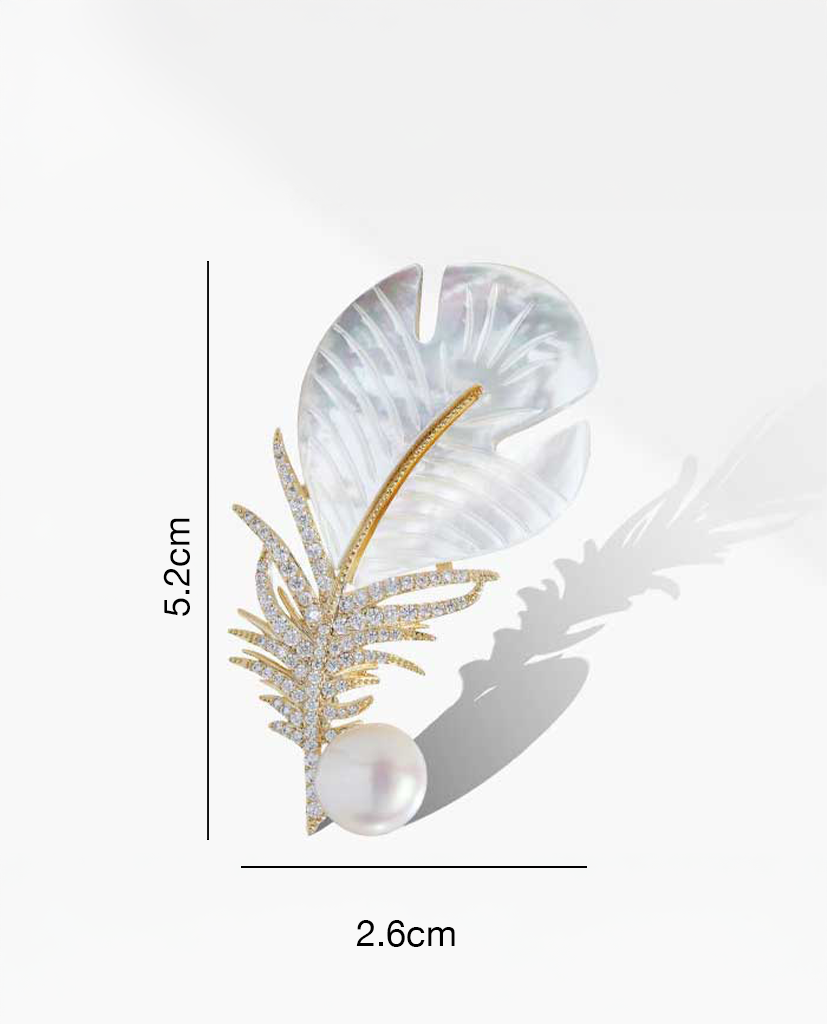 Cài áo xà cừ đính ngọc trai baroque thời trang Hity