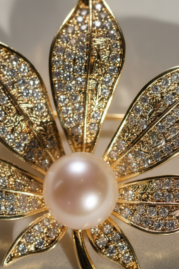 Cài áo vest đính ngọc trai baroque thời trang Hity