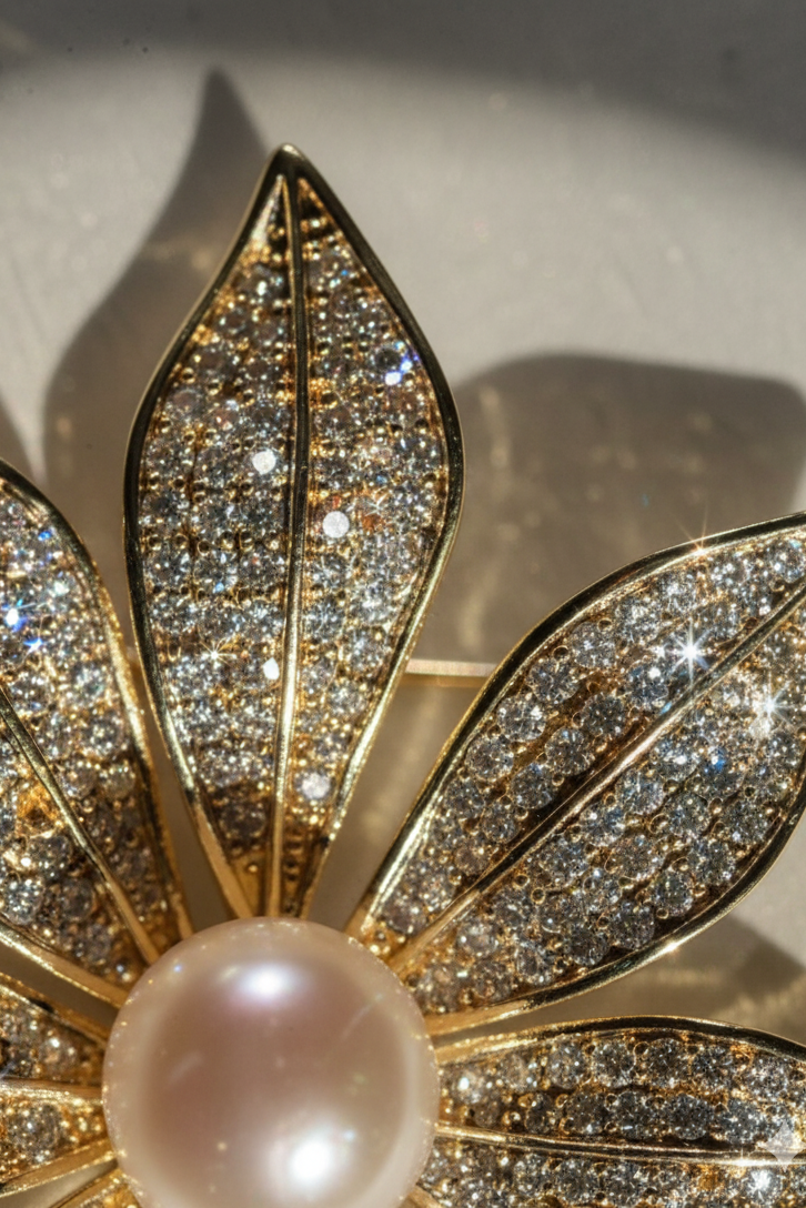 Cài áo vest đính ngọc trai baroque thời trang Hity