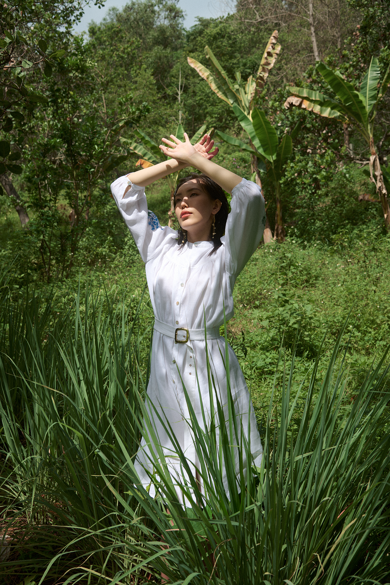 Đầm suông linen thêu tay Mơ thời trang Hity