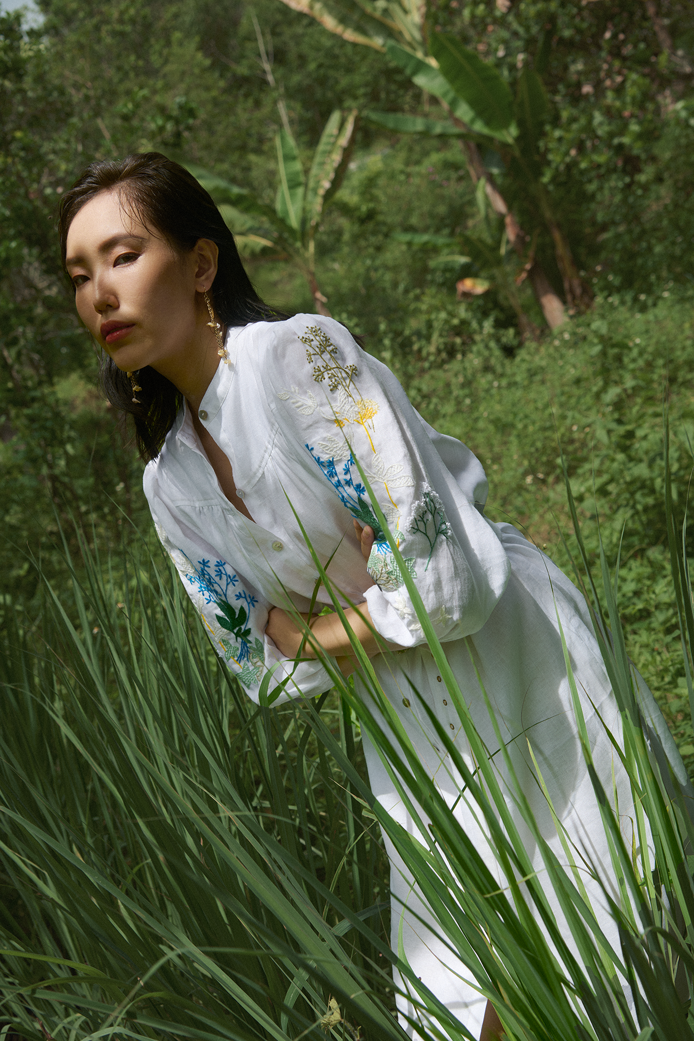 Đầm suông linen thêu tay Mơ thời trang Hity