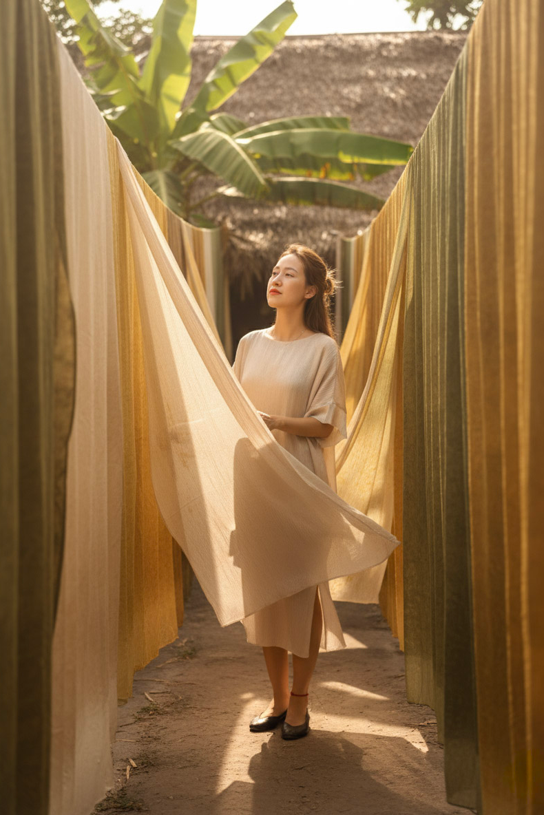 Đầm suông lụa tơ tằm lãnh Mỹ A thời trang Hity