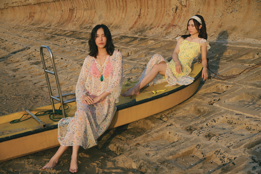 Đầm maxi 2 dây hoa nhí vàng thời trang Hity