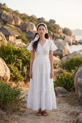 Đầm maxi đi biển cotton trắng thời trang Hity