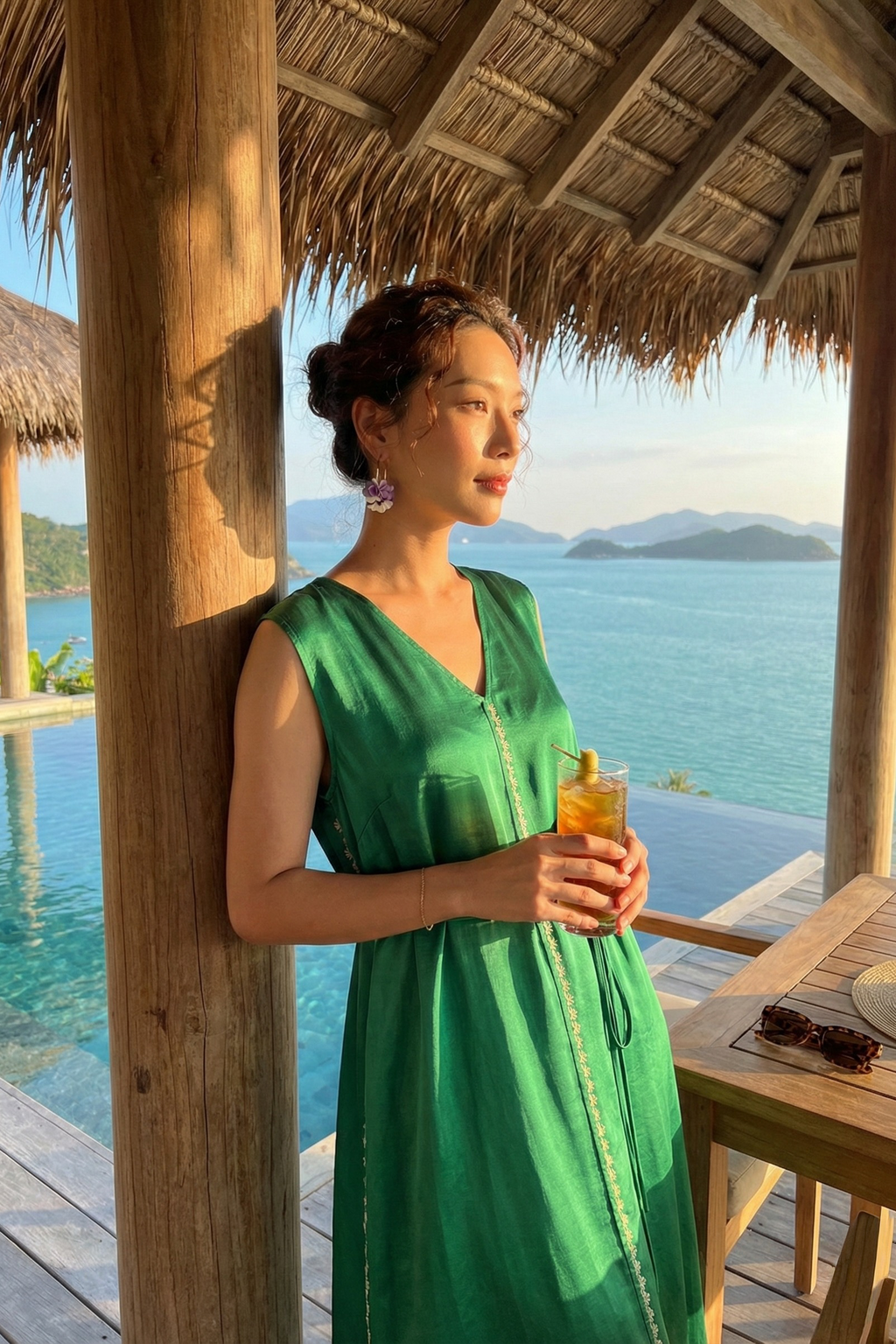 Đầm maxi lụa tơ tằm thêu tay thời trang Hity