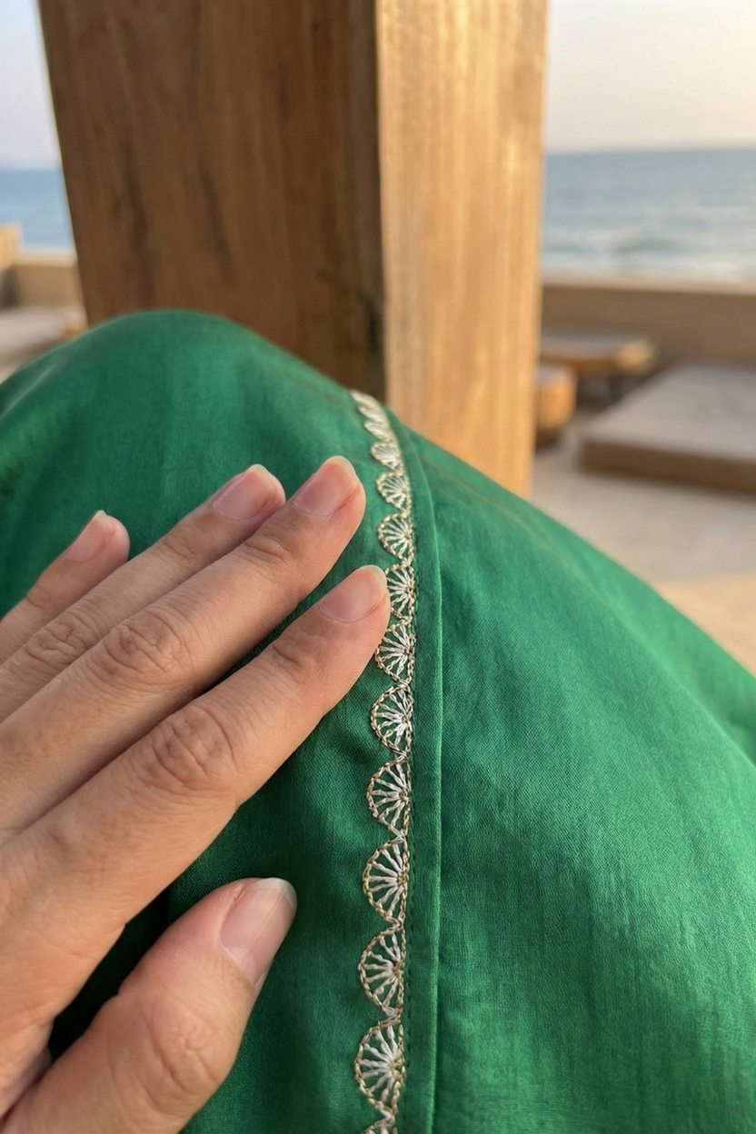 Đầm maxi lụa tơ tằm thêu tay thời trang Hity