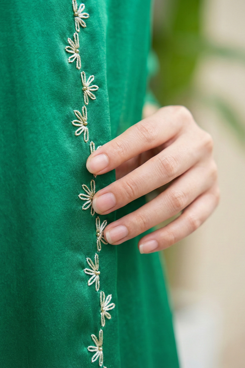 Đầm maxi lụa tơ tằm thêu tay thời trang Hity