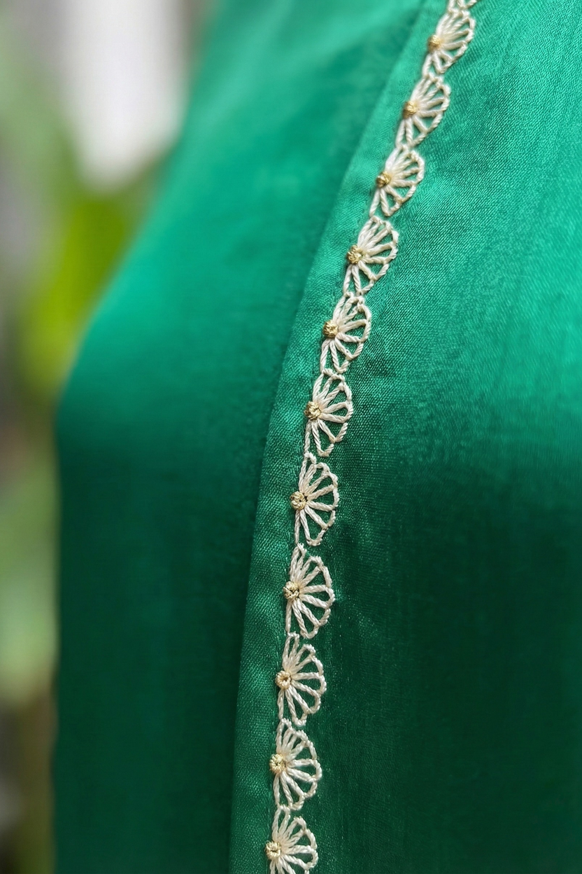 Đầm maxi lụa tơ tằm thêu tay thời trang Hity