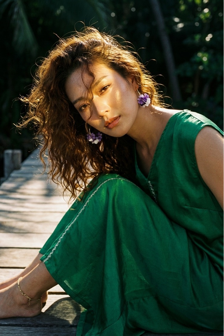 Đầm maxi lụa tơ tằm thêu tay thời trang Hity