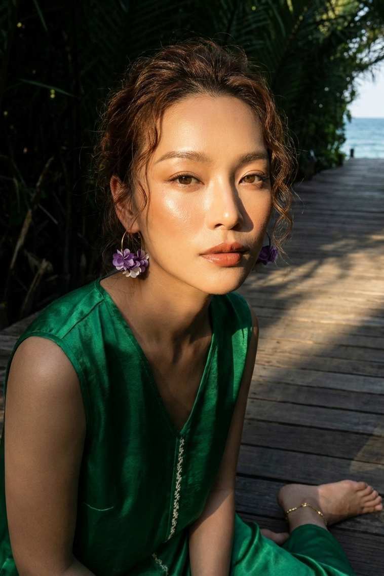 Đầm maxi lụa tơ tằm thêu tay thời trang Hity