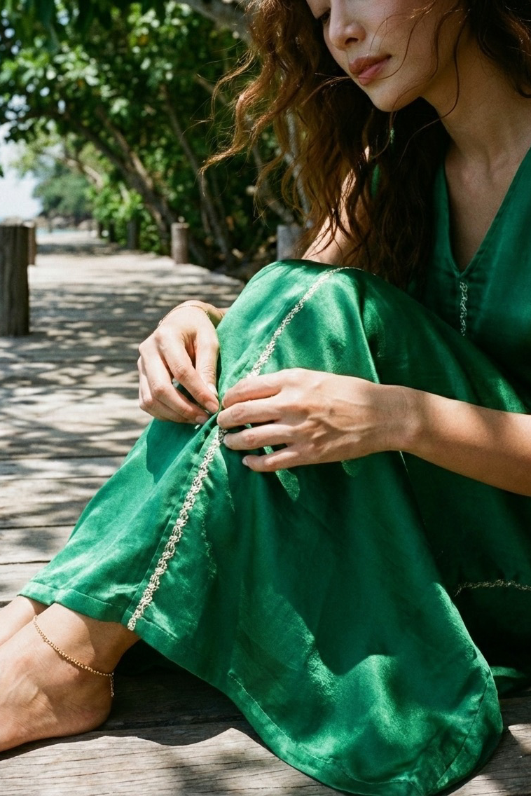 Đầm maxi lụa tơ tằm thêu tay thời trang Hity