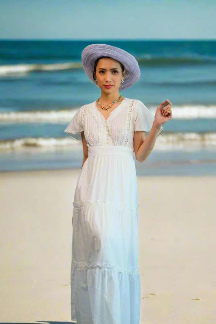  Đầm maxi trắng đi biển thời trang Hity