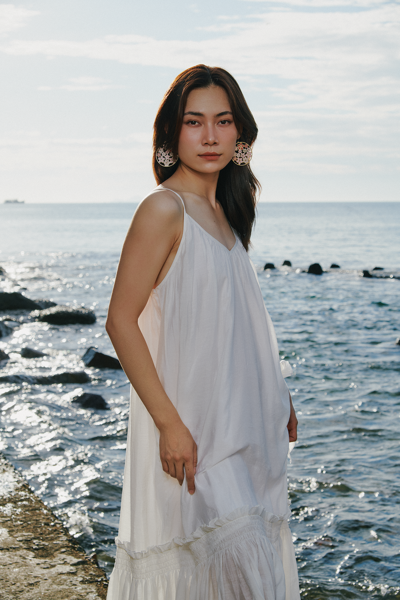 Bông tai tròn Sakura thời trang Hity